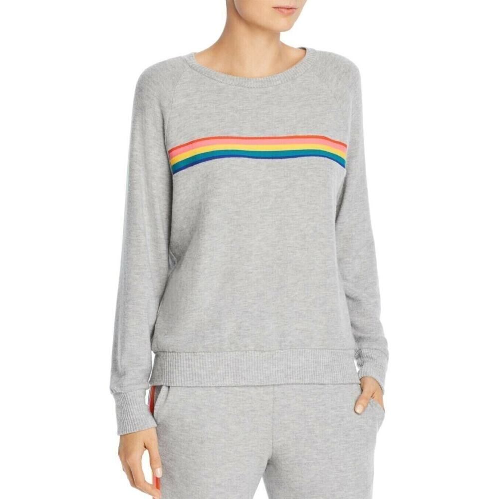 $128 LNA Rainbow Stripe Sweater Top Long Sleeve Stretch Designer California M